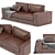 Modern Natuzzi Italia 2-Seater Sofa 3D model small image 3