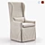 Elegant Belgian Wingback Armchair 3D model small image 1