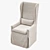 Elegant Belgian Wingback Armchair 3D model small image 3