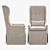 Elegant Belgian Wingback Armchair 3D model small image 4