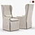 Elegant Belgian Wingback Armchair 3D model small image 8