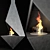 Sleek Metal Fireplace 3D model small image 1