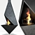 Sleek Metal Fireplace 3D model small image 4