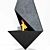 Sleek Metal Fireplace 3D model small image 5