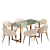 Baxton Studio Modern Dining Table 3D model small image 2