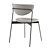 West Elm Petal Upholstered Dining Chair 3D model small image 2