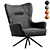 Modern Moleskin Mussel Armchair 3D model small image 3