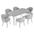 Elegant Alisia Dining Chair and Atlas Table Set 3D model small image 6