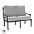 Aristo Aluminum Sofa with Wood Texture 3D model small image 1