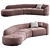 Pierre Sectional Sofa: Elegant and Glamour 3D model small image 1