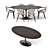 Elegant Oval Table Set 3D model small image 1