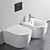 Sleek Wall-Hung Toilet: Ceramica Nova Play 3D model small image 1