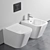 Ceramica Nova Metric Rimless CN3007: Sleek Wall-Mounted Toilet 3D model small image 1