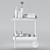 Sleek Walnut Bar Cart 3D model small image 4