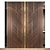 Elegant Wood & Metal Wall Panel 3D model small image 1