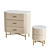 Elegant Mango Wood 3 Drawer Chest with Marble Top 3D model small image 4