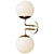 Sleek 2-Light Globe Sconce 3D model small image 1