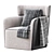 Cozy Flou Softwing Armchair 3D model small image 1