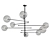 Elegant Brass Ball Chandelier 3D model small image 2