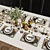 Modern Dinner Table Set 3D model small image 2