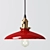 Red Porcelain Industrial Light Fixture 3D model small image 1