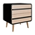 Sleek Sapelo Bedside Cabinet 3D model small image 1