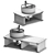 Modern Beam Washbasin Set 3D model small image 3