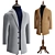 Classic Wool Blend Men's Coat 3D model small image 10