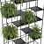 Tall Metal Indoor Plant Display 3D model small image 2