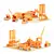 Metal ARCHETOYS Set: Orange Vehicles 3D model small image 3