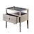 Sleek Oak Spindle Bedside Table 3D model small image 3