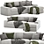 Lazy Lounger Chaise Sofa 3D model small image 1