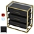 Elegant Black and Gold Bedside Table 3D model small image 1