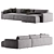 Modern Fenton RAF Sectional - Montford Onyx 3D model small image 2