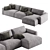 Modern Fenton RAF Sectional - Montford Onyx 3D model small image 3