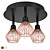 Volga 3-Light Copper Ceiling Lamp 3D model small image 1