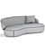 Curved Strip Sofa: Contemporary Design 3D model small image 2