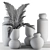 Elegant Vase & Plant Duo 3D model small image 4