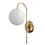 Elegant Milk Glass Ball Wall Light 3D model small image 1