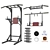 3-in-1 Wall Mounted Bar & Dumbbells 3D model small image 1