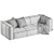 Elegant Mateo Leather Sofa 3D model small image 3