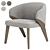 Elegant Nora Armchair: Bross Italy 3D model small image 3