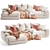 Modular Wodge Chaise Sofa: Sleek Design, Maximum Comfort 3D model small image 1