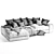 Modular Wodge Chaise Sofa: Sleek Design, Maximum Comfort 3D model small image 7