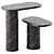 Sleek Nero Marquina Marble End Table 3D model small image 1