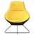 Contemporary Conic Lounge Chair 3D model small image 2