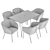 Modern Mitis Dining Set: Stylish Chairs and Sleek Table 3D model small image 6