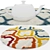 Luxury Circle Rug Set - 6pcs 3D model small image 4