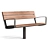 Mmcite Intervera Outdoor Park Bench 3D model small image 1