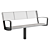 Sleek Steel Outdoor Park Benches 3D model small image 1